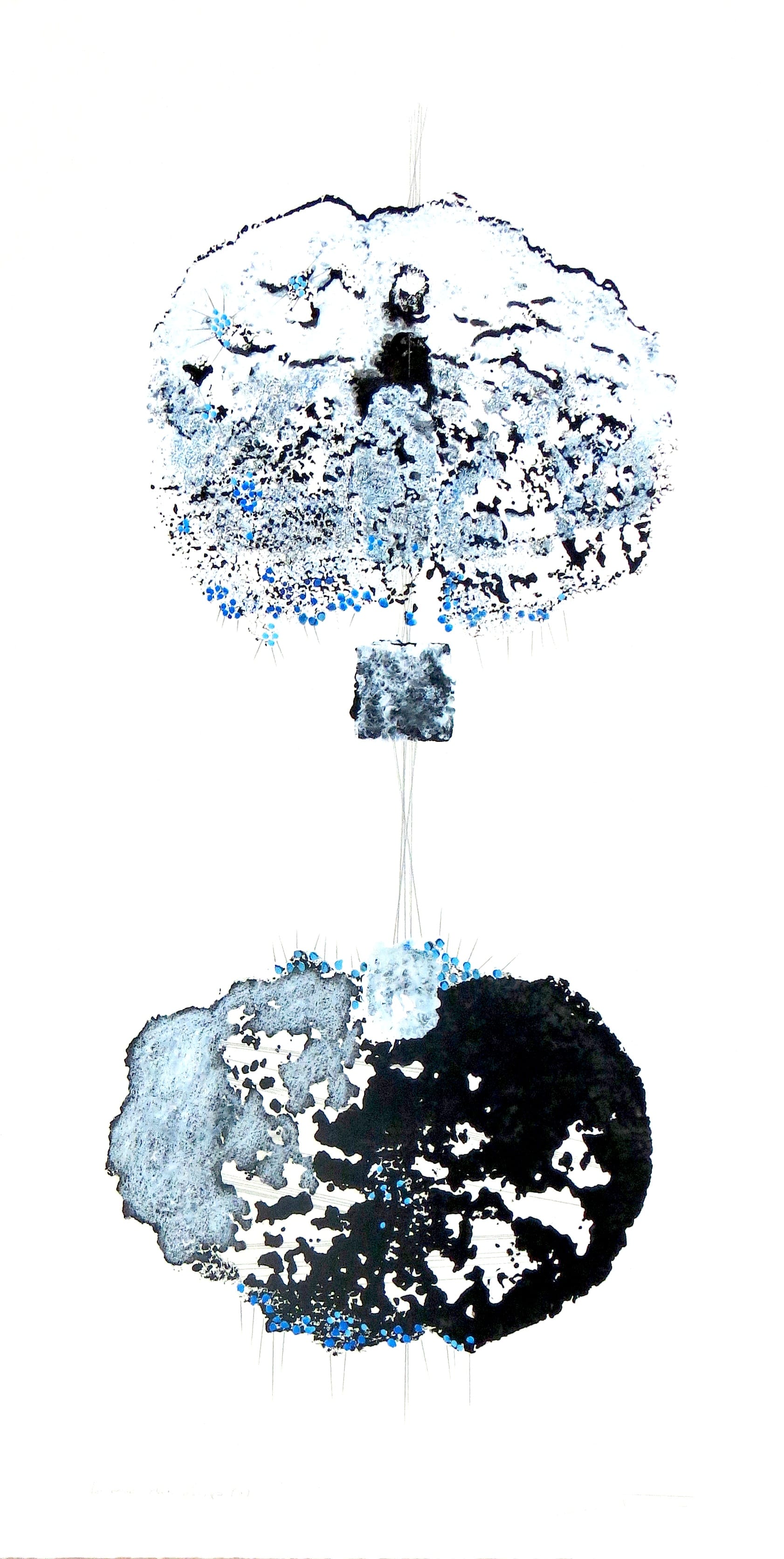 Le-Loup-et-moi-1-monotype-par-estampage-encre-et-crayon-sur-papier-BFK-80x40